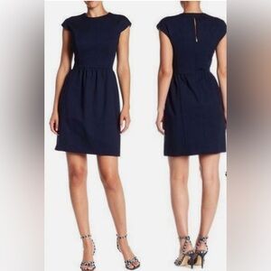 TRINA TURK NWT Pamila Keyhole Navy Blue Dress w Pockets